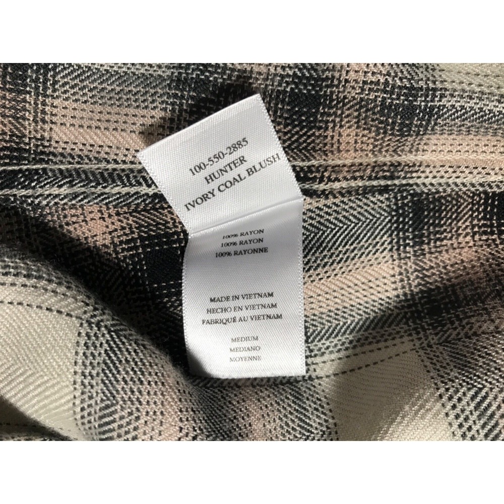 Rails Hunter Plaid Shirt size M Ivory Coal Blush Long Sleeve Button Down - Picture 11 of 14